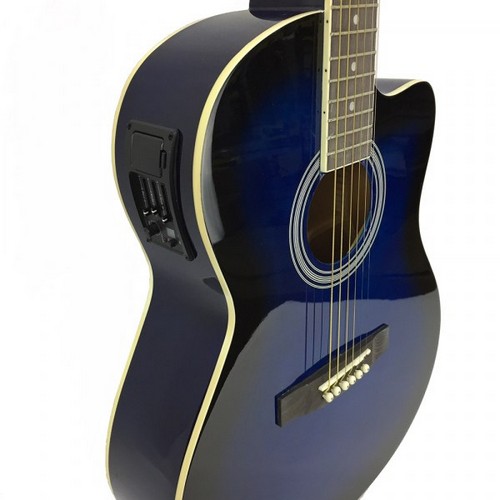 Mala fe Ensangrentado Énfasis Guitarra Electroacústica Valenciana 39» Azul Con Funda – AUDICAMGT.COM